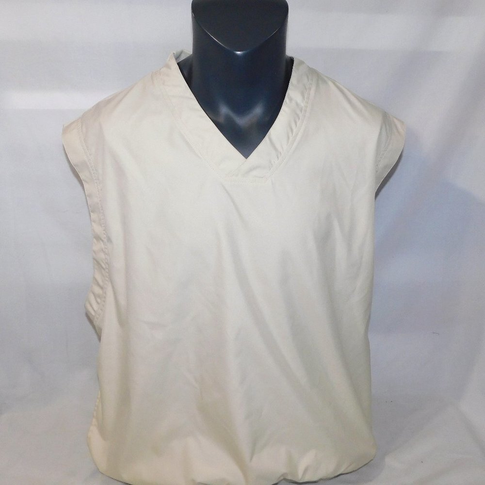 Rae's Creek Sleeveless Golf cream tan water resistant wind shirt vest Men's XL